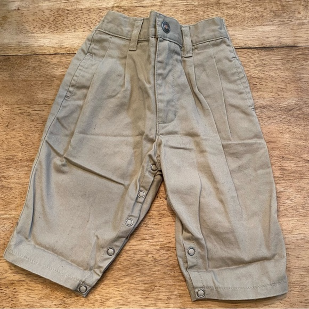 Vintage Gymboree Size‎ 3-6 Months 100% Cotton Pleated Khaki Chinos